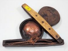 An antique Chinese copper set of opium scales with