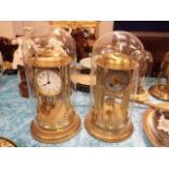 Two Large Domed Anniversary Style Clocks, One Dome