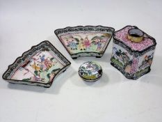 A small quantity of Chinese enamel wares, some as
