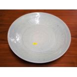 A large Chinese celadon platter