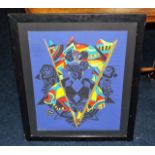 A Framed Versace Silk Style Item, Possibly A Scarf