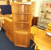 A 1970'S Ercol Retro Elm Corner Cupboard