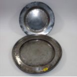 Two 19thC. pewter plates