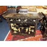 An early 20thC. Chinese lacquered altar cabinet de