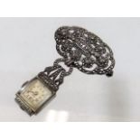 A white metal early 20thC. nurses fob watch decora