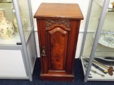 A 19thC. Stained Pine Pot Cupboard With Burr Walnu