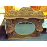 A C.1900 Carved Chinese Hardwood Overmantle Mirror