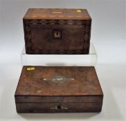 A Tunbridge Ware Style Box Twinned With Walnut Ven