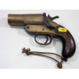 A Webley & Scott Ltd. 1916 brass flare gun