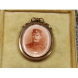A yellow metal framed 19thC. photograph of man in