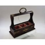 A Victorian Small Three Bottle Rosewood Tantalus W