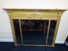 A Large 19thC. Gilt Overmantle Mirror Approx. 59in Wide X 48in High originally purchased at Lots Roa