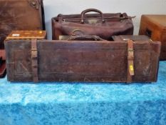A Victorian Leather Gun Case Inscribed H Dunford