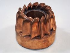 A Victorian copper jelly mould