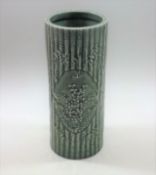 A tall Chinese porcelain celadon brush pot with im