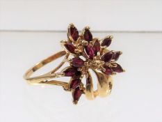A 9ct gold ruby ring