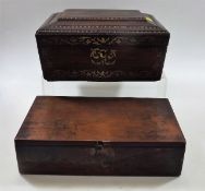 A Regency Style Antique Caddy With Brass Inlay Twi