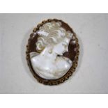 A gold mounted cameo