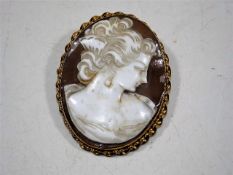 A gold mounted cameo