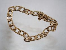 A 9ct gold bark bracelet