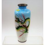 A Japanese cloisonne vase with dragon decor