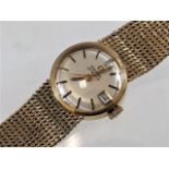 A ladies 9ct gold Omega automatic watch