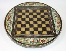 A Hand Made & Decorated Asian Chess Board With Pai
