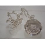 A silver Windsor castle pendant & chain