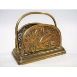 A c.1890 brass arts & crafts letter rack