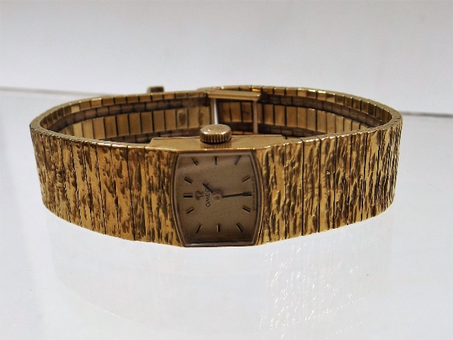 A ladies 18ct gold Omega wrist watch