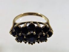 A 9ct gold & sapphire ring