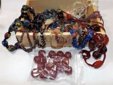 A boxed quantity of costume jewellery including Ve