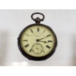 A silver gents pocket watch by Craven, as found