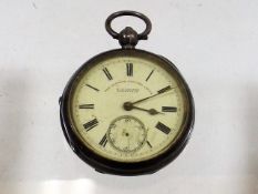 A silver gents pocket watch by Craven, as found