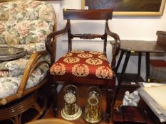 A regency period mahogany framed open chair