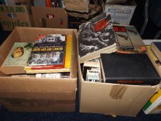 Two boxes of books some of military interest