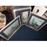 Five framed photographs of Dockyard naval ships