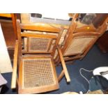 Two antique Indian Railway folding chairs