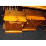 Two pine bedside tables