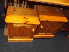 Two pine bedside tables