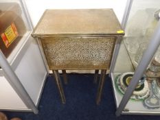 A decorative Asian brass work box
