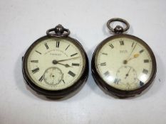 Two silver cased pocket watches both a/f