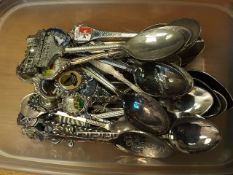 A quantity of plated collectors tourist spoons