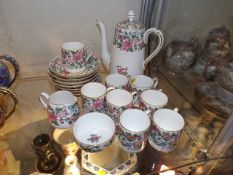 A floral porcelain coffee service for eight
