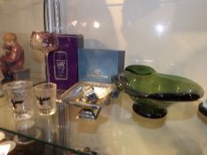 Two German style shot glasses & other items