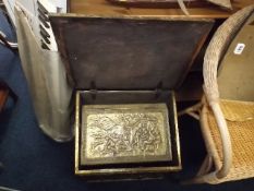 Two brass embossed log boxes