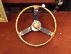 An early 20thC. sports car steering wheel