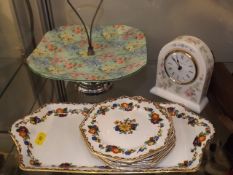 An early 20thC. Shelley chintz ware cake stand & o