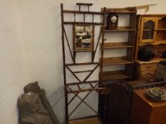 A vintage tall cane hallstand with mirror