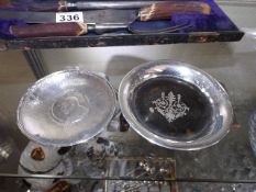 A Chinese silver dish twinned with similar silver